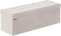 Folding Storage Ottoman, Velvet Storage Bench, Removable Divider, by Liveinacomfortablehome
