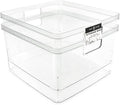 Isaac Jacobs 2-Pack Square Clear Storage Bins w/Cutout Handles, Plastic by IsaacJacobs