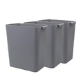 3-Pack Gray 4.5 Gallon Plastic Trash Can Wastebasket, Garbage Container Bin by Nicesh
