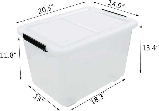 4-Pack Clear Plastic Storage Bins - Image 3