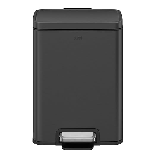 EKO Madison Matte Black 12L / 3.2 Gal Bathroom Trash Can - Image 2