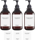 Apothecary Dispenser Bottle for Bathroom and Kitchen - 16oz Plastic Shower Pump by Gails+Willing