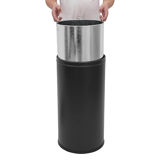 58.6 Liter / 15.48 Gallon Commercial Open Top Trash Can White Stainless Steel - Image 7