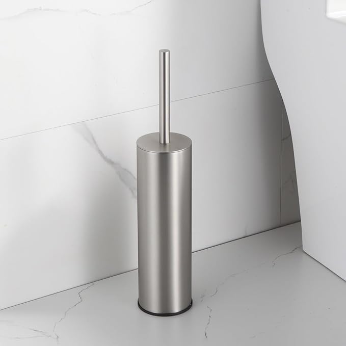 Toilet Brush and Holder Set Brushed Nickel Stainless Steel, 304 Heavy Duty - Image 4
