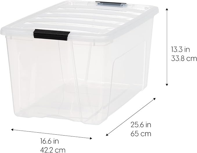 IRIS USA 72 Qt Stackable Plastic Storage Bins - Image 2
