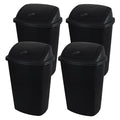 13 Gallon Garbage Can with Swing Lid, Plastic Kitchen Trash Can, 4 Pack by Sosody