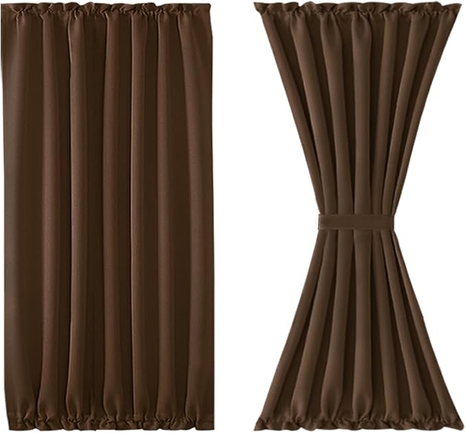 DWCN French Door Curtains – Rod Pocket Thermal Blackout Curtain - Image 7