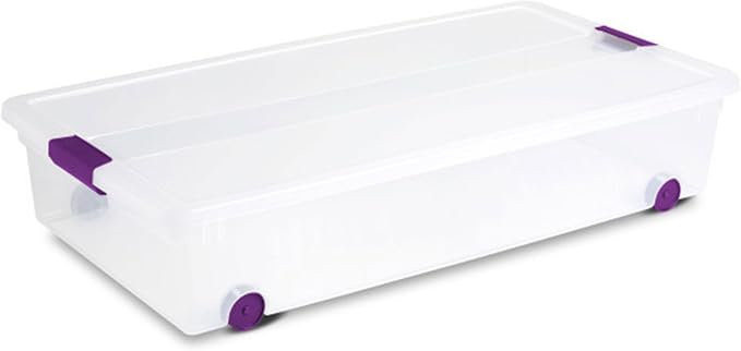 Sterilite 16-Pack 60 Quart ClearView Latch Box, Wheeled Underbed Organizer Bins - Image 9