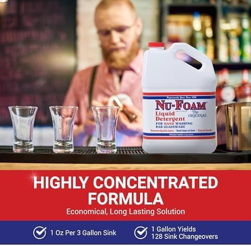 Nu-Foam Liquid Detergent for Bar Glassware – Original Streak-Free Solution - Image 5