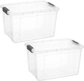 Superio Storage Bins with Lids, Stackable Totes, BPA Free, Odor Free, Organizer by Superio