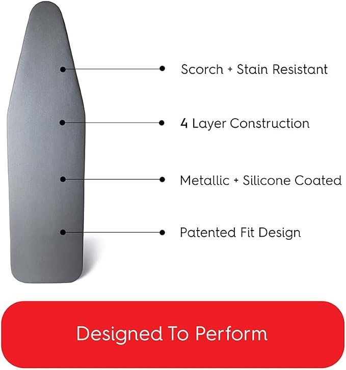 TIVIT Ironing Board Cover 17 x 49, Made in Italy. Pro Grip Pad Covers w/3 - Image 9