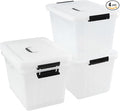 Bringer 4-Pack Clear Plastic Latching Storage Box, 18 L Storage Bin by Bringer