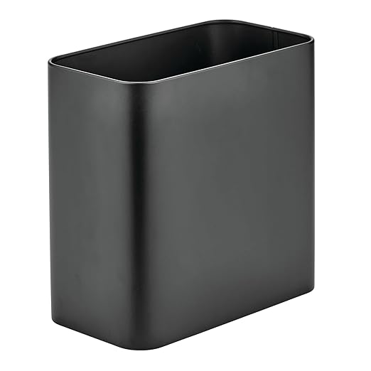 mDesign Small Metal 2.4 Gallon Trash Can Wastebasket Garbage Bin by mDesign