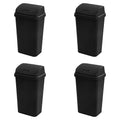 Sterilite 4-Pack Swing Top Wastebasket, Sleek Square Profile Trash Can by Sterilite