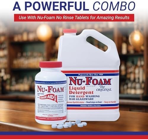 Nu-Foam Liquid Detergent for Bar Glassware – Original Streak-Free Solution - Image 2