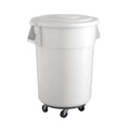 55 Gallon White Round Commercial Trash Can by Krollen+Industrial