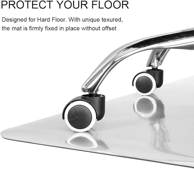 Kuyal Clear Chair mat for Hardwood Floor 51 x 63 inches Transparent Floor Mats - Image 4