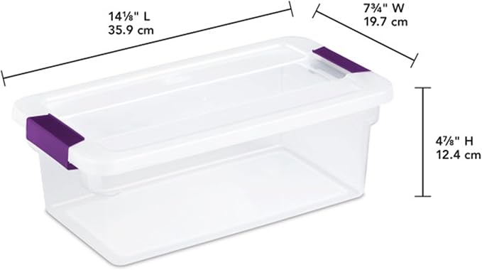 Sterilite 12-Pack 6 Quart ClearView Latch Box, Stackable Organizer Bins - Image 2
