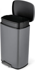 8 Gal Kitchen Trash Can, 30L Recycling or Garbage Bin, Brushed Stainless Steel by ComfyCorner