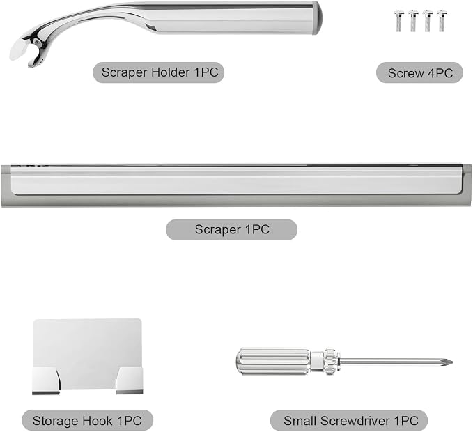 Shower Squeegee for Glass Doors, Stainless Steel Shower Squeegee for Bathroom - Image 6