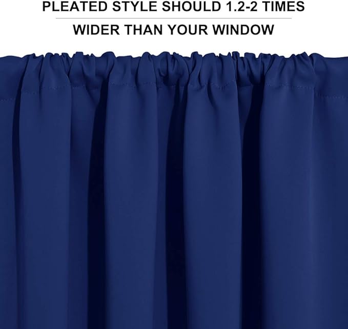 RYB HOME Small Window Tier Curtains, Light Block Privacy Solid Portable Drapes - Image 5