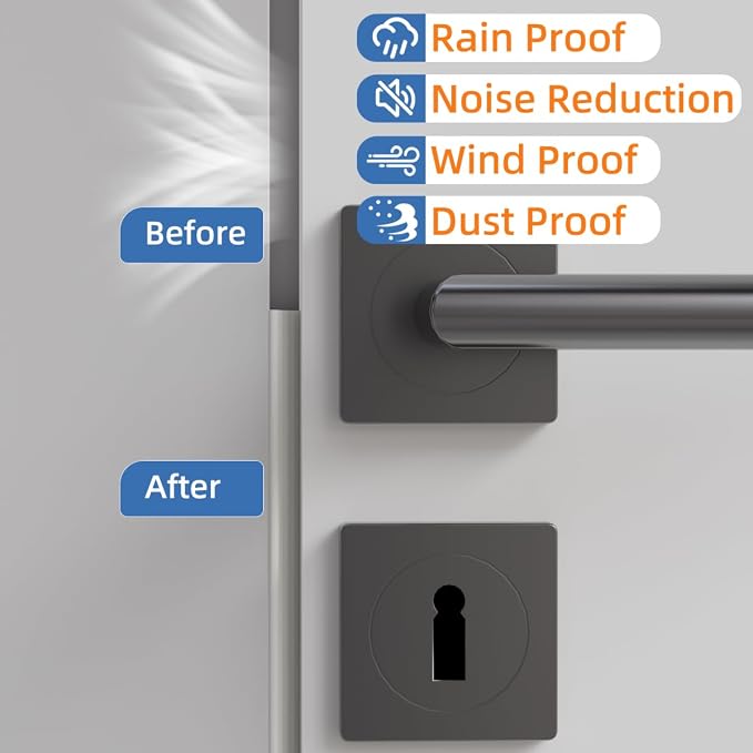 Wedge-Shape Window Weather Stripping Door Frame Seal Strip 196” White, Upgrade - Image 5