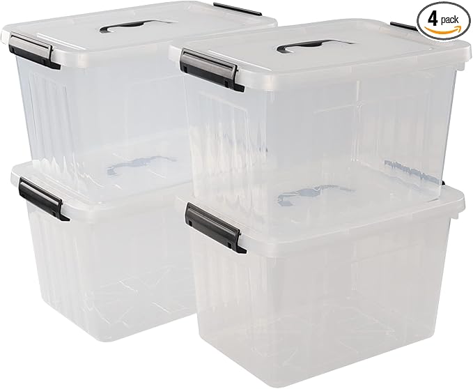 10 L Clear Plastic Latching Box, Plastic Storage Bin by Zerdyne