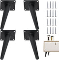 4PCS 6 Inch Matte Black Tapered Angled Legs by IURRDOP