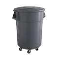 55 Gallon Gray Round Commercial Trash Can by Krollen+Industrial