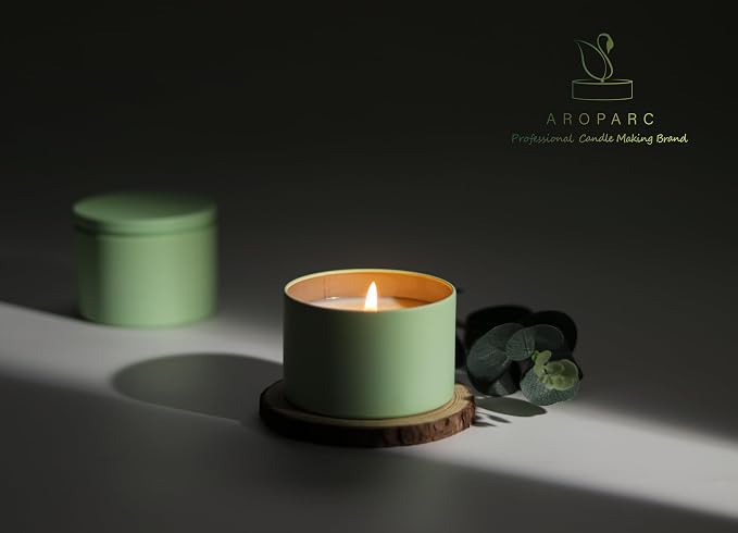 Aroparc Candle Tins 8oz with Lids, 24 Pack Seamless Bulk Candle Containers - Image 3