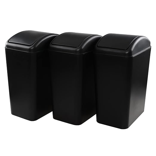 4.5 Gallon Swing Top Trash Bin, Plastic Garbage Can by Sosody