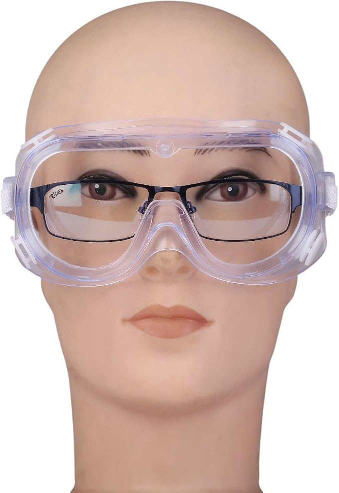 3 Pack Safety Goggles Protective Adjustable Goggles Over Glasses Splash Eye - Image 5