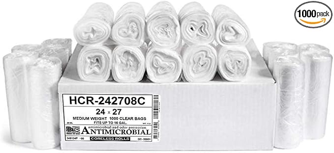 Aluf Plastics High Density Trash Bags, 12 Gallon, 8 Micron, by AlufPlastics