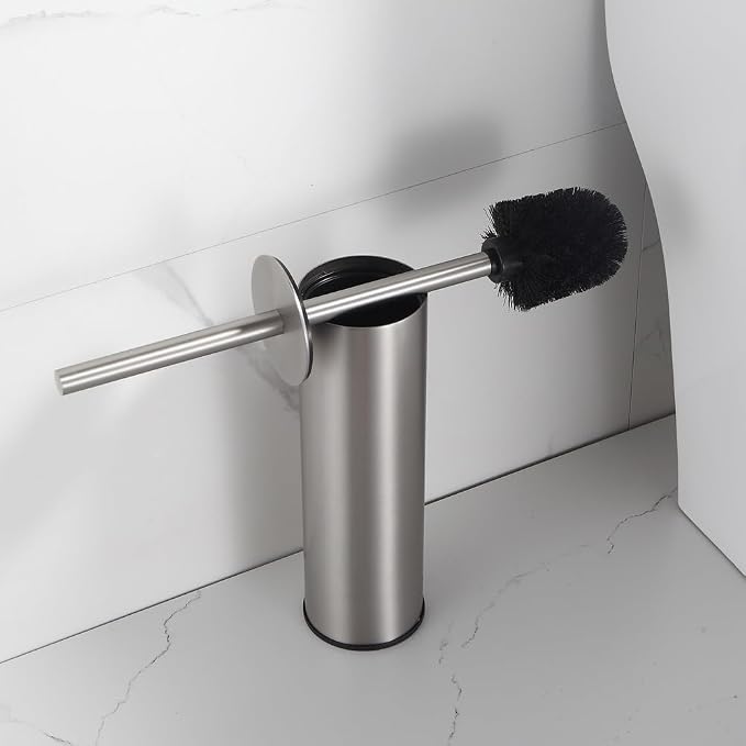 Toilet Brush and Holder Set Brushed Nickel Stainless Steel, 304 Heavy Duty - Image 3