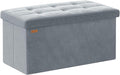 Folding Storage Ottoman, Velvet Storage Bench, Removable Divider, by Liveinacomfortablehome