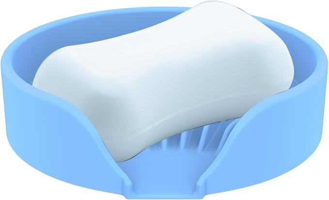 Self Draining Soap Dish, Silicone Suction Cup Soap Holder Tray Savers Container by UltraKeno