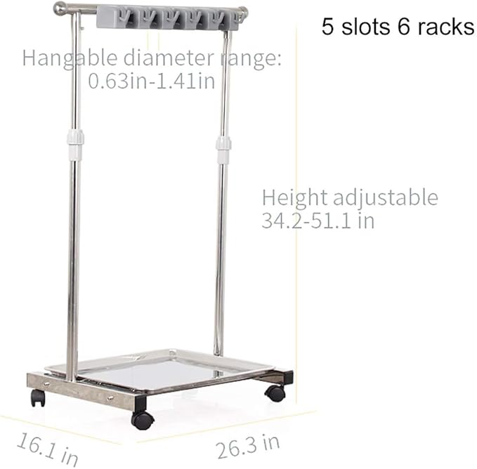 movable mop broom holder put wet mops floor standing cleaning tool rack - Image 4