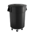 55 Gallon Black Round Commercial Trash Can by Krollen+Industrial