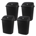 Zopnny 4-Pack 11 Gallon Swing Lid Trash Can, Plastic Swing-Top Garbage Can by Zopnny