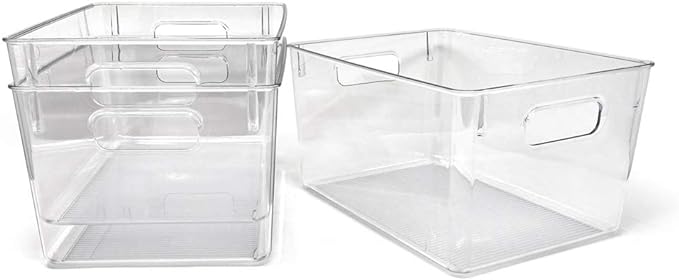 Isaac Jacobs 3-Pack Large Clear Storage Bins - Image 5