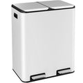 16 Gal Dual Trash Can, Stainless Steel Kitchen Garbage Bin, Recycle Dustbin by ComfyCorner