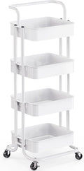 Pipishell 4 Tier Mesh Utility Cart, Rolling Metal Organization Cart by Pipishell