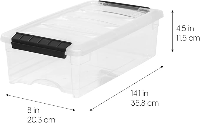 IRIS USA 6 Qt Stackable Plastic Storage Bins - Image 2