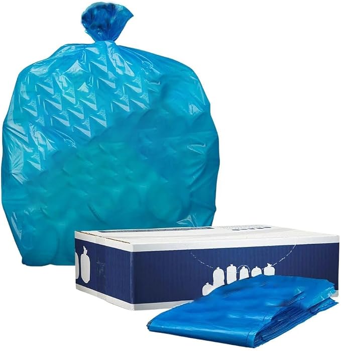 Plasticplace 30-40 Gallon Recycling Trash Bags │ 1.2 Mil│ Blue Garbage Bag - Image 2