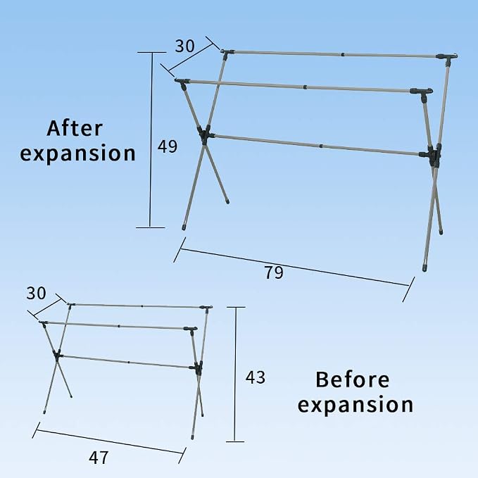 Clothes Drying Rack, Adjustable and Foldable Laundry Rack, Space Saving Hanger - Image 5
