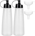 Condiment Squeeze Bottles Ketchup Dispenser 2PCS 16.9 oz Plastic Sauce Squirt by Katfort