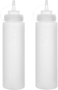 Condiment Squeeze Bottles Ketchup Dispenser 2PCS 24 oz Plastic Sauce Squirt by Katfort
