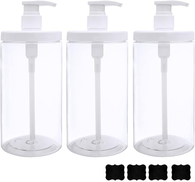 Cosywell Pump Bottle Dispenser Plastic Pump Bottles Refillable Bottles Wide by Cosywell