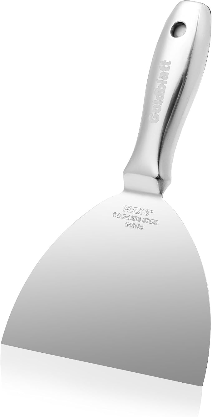 Goldblatt 6" Putty Knife, One-Piece Paint Scraper Tool, All Stainless Steel by GoldblattUSA