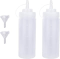 Squeeze Bottles for Sauces 2 Pack, Ketchup Bottle 12 Ounce Plastic Dressing by Katfort